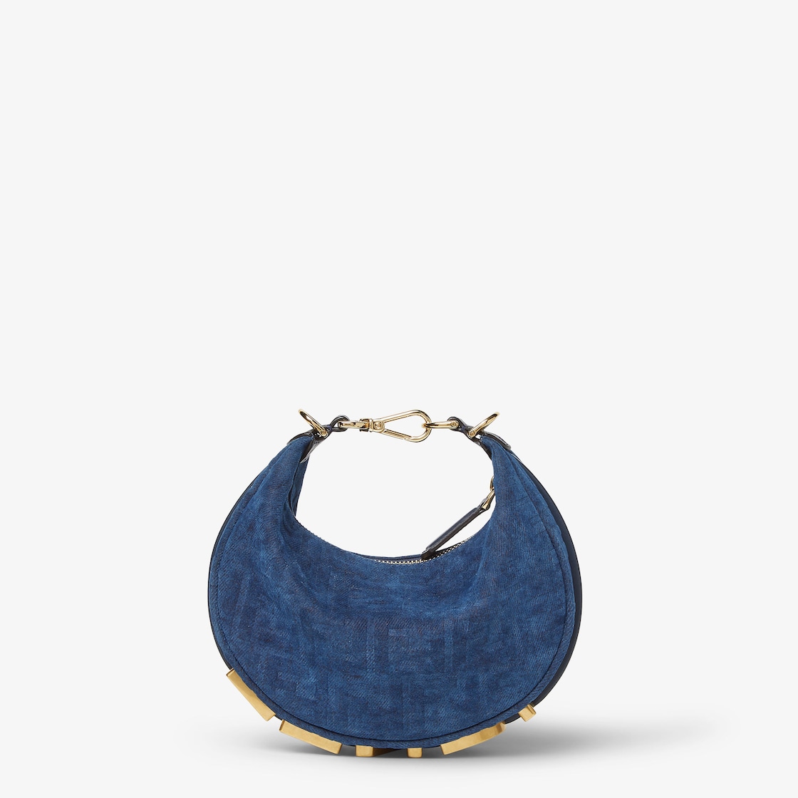 FENDI Fendigraphy Mini Blue FF denim flocked mini-bag - Image 1
